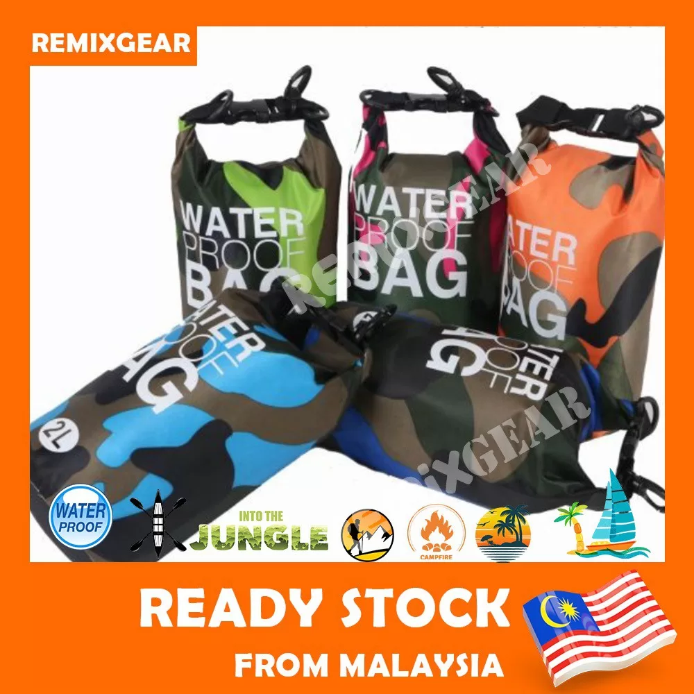Outdoor Camouflage Polyester Shoulder Bucket bag Waterproof Bag for swimming raining proof storage