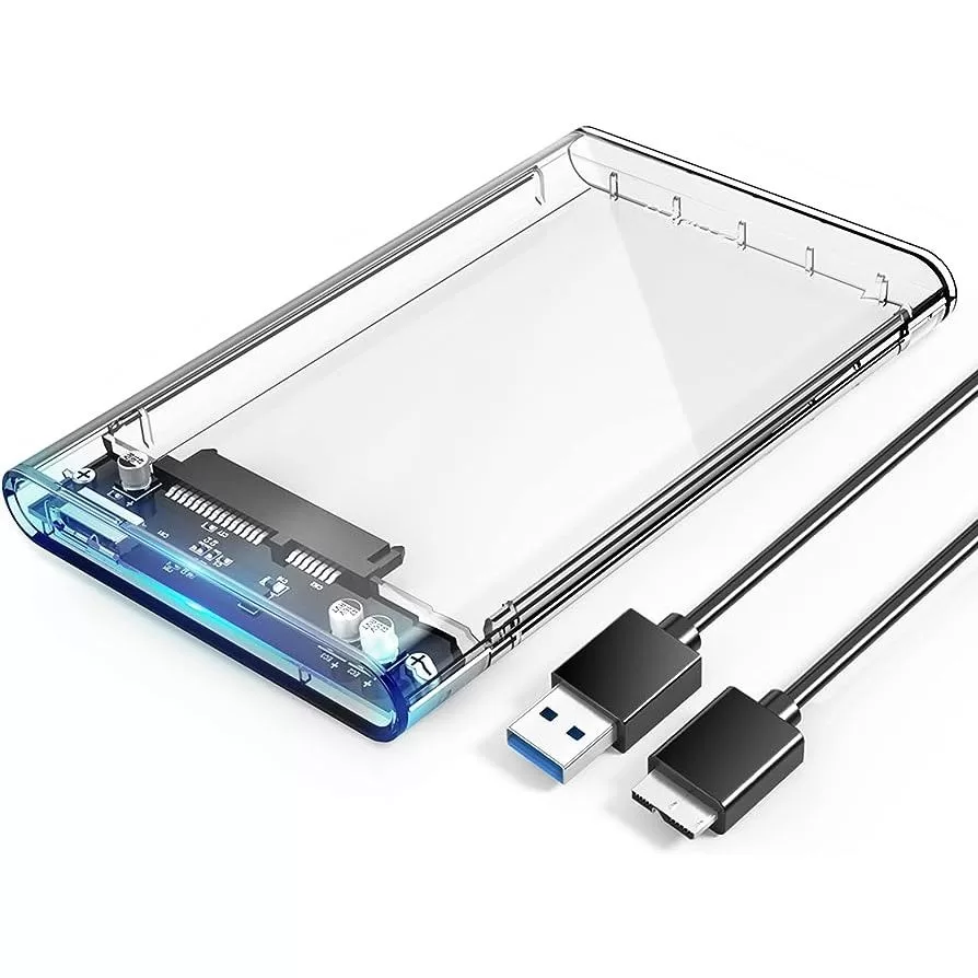 External Hard Disk Case 2.5 inch Free SATA to USB 3.0 Cable Transparent SSD HDD Casing Cover Enclosure