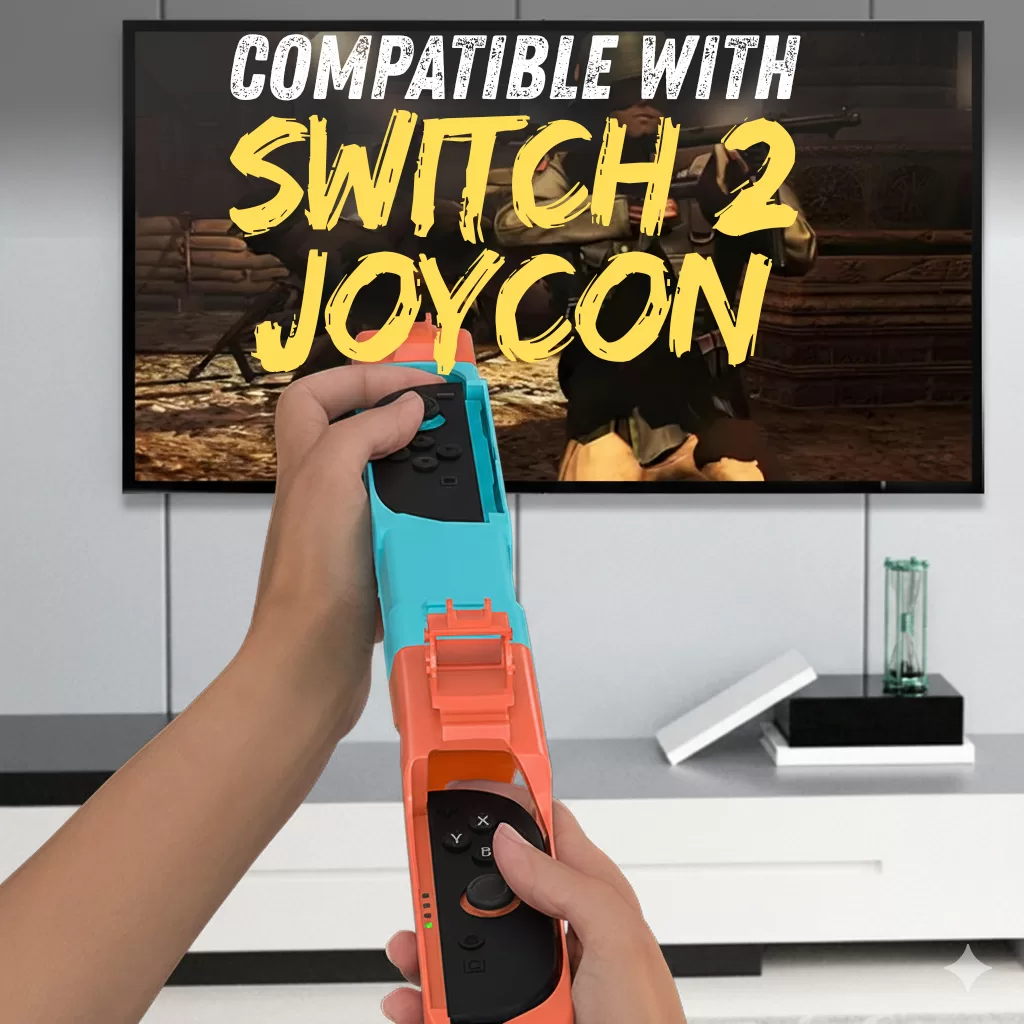 2-in-1 Game Gun Stock for Nintendo switch 2 Joy-Con | HHC-S217 Somatosensory Shooting Controller Grip