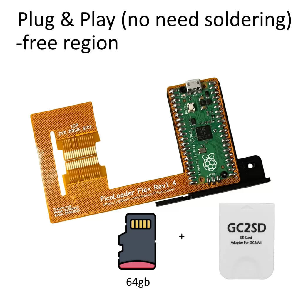GameCube PicoLoader with pre-soldered diode & Raspberry Pi Mod homebrew your gamecube with few step only jailbreak