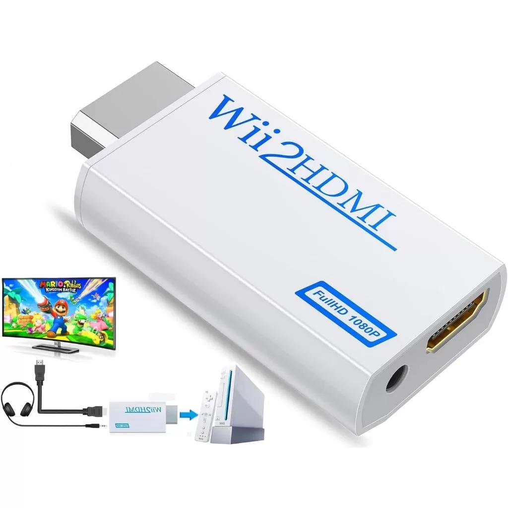 Wii2hdmi Wii to HDMI Converter, Wii2 to HDMI for HD Video Audio Output with 3.5mm Audio Jack