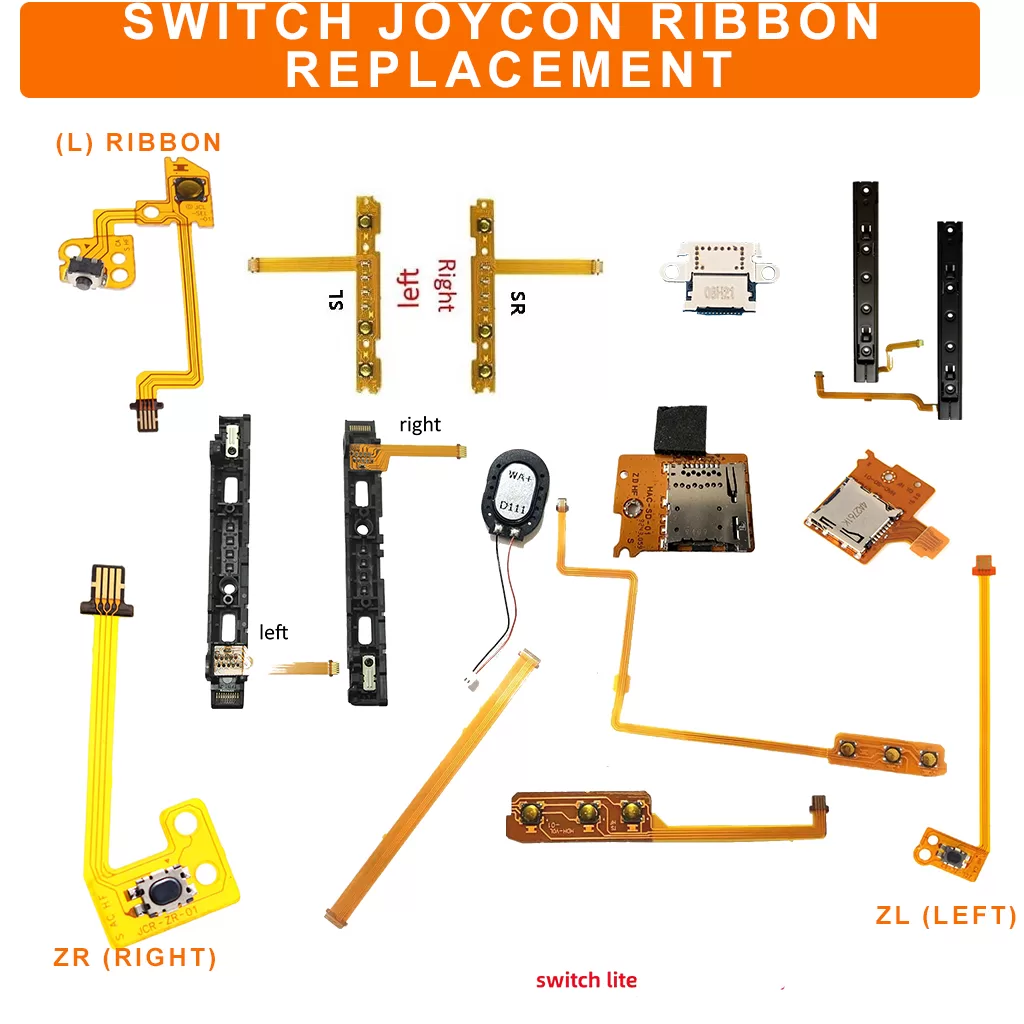 Nintendo Switch V1 V2 OLED New Part Joycon control Replacment SL SR ZL ZR L Power Volume Charging Port ribbon button TF