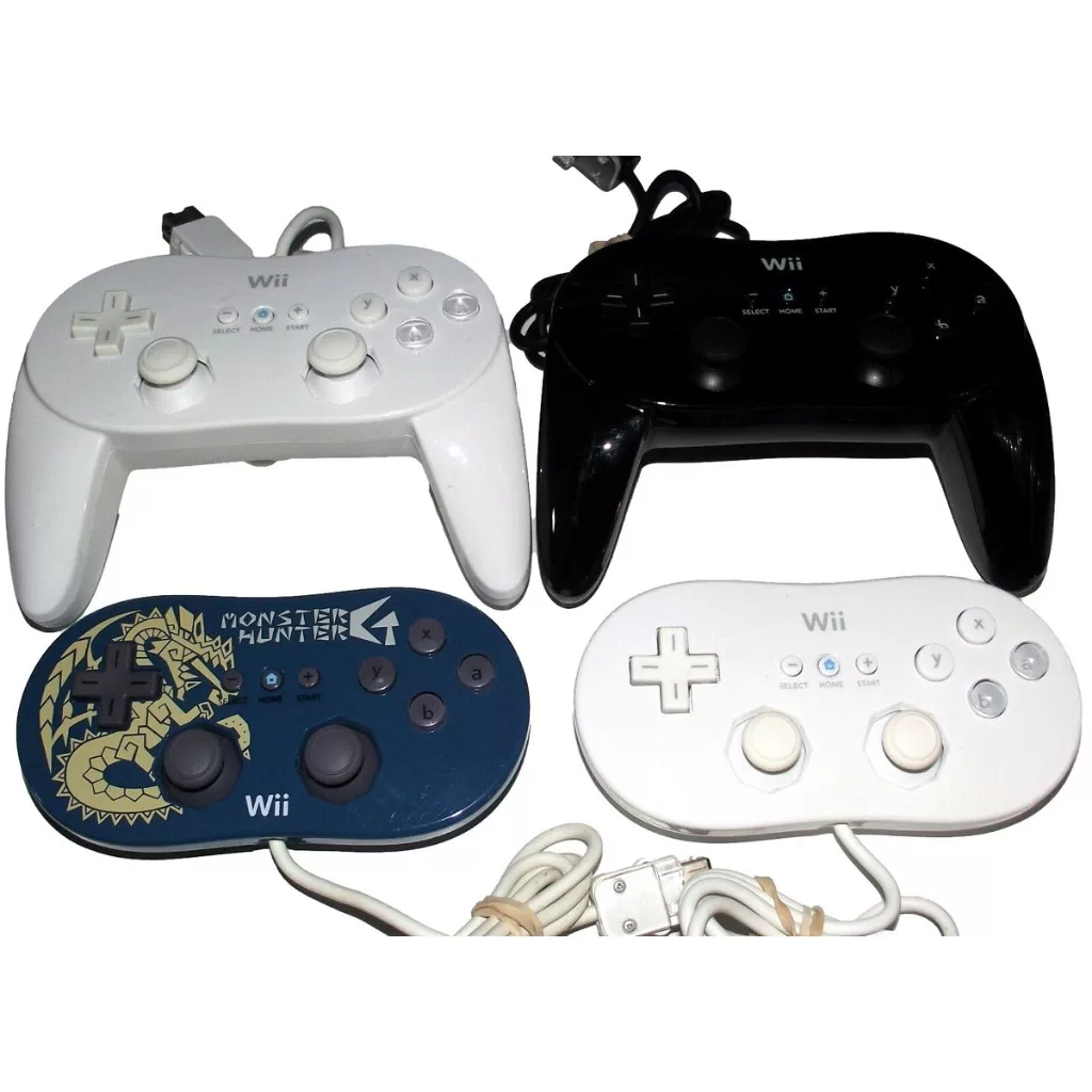 Original nintendo wii classic gamepad controller pro wired rvl 005