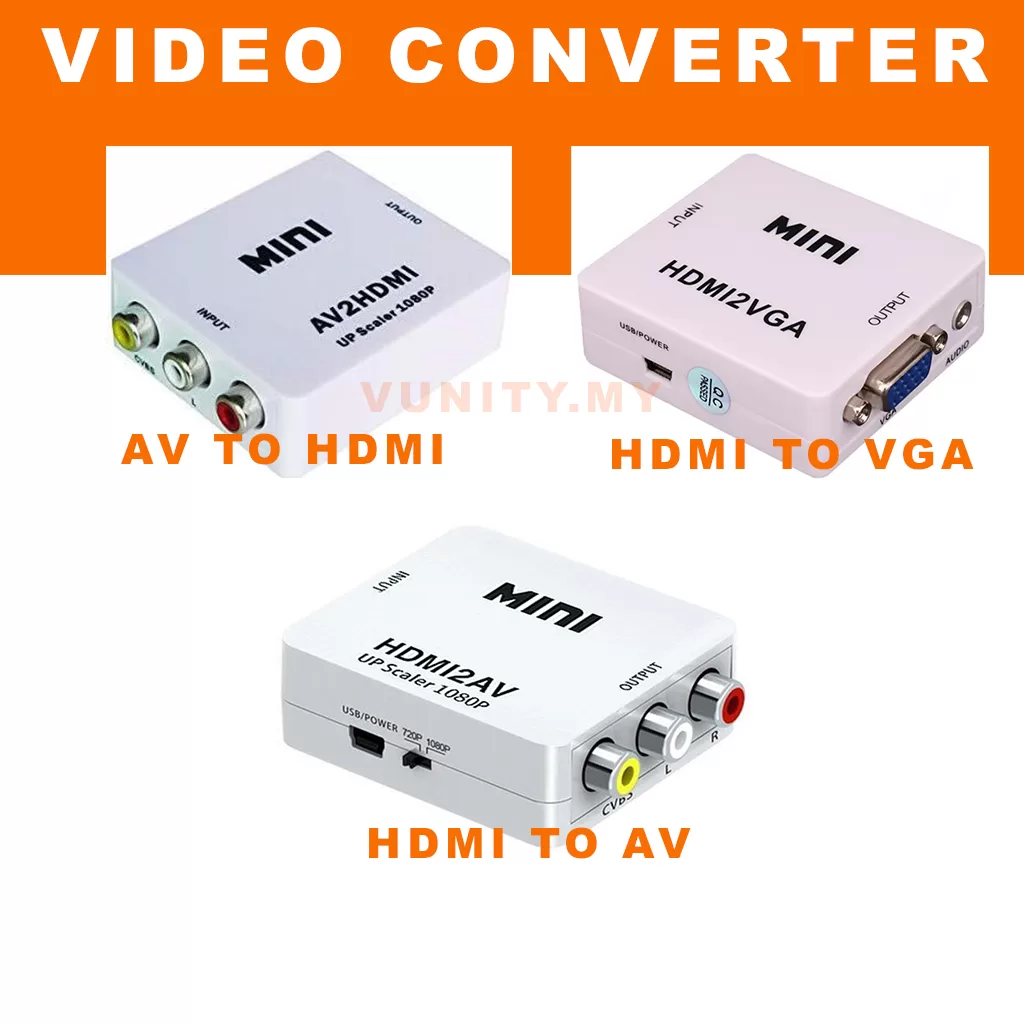 HDMI2VGA / AV2HDMI / HDMI2VA / HDMI2RCA Video Converter Adapter Card  (support up to 1080p) - Black / White
